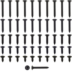 Generic 50-piece #8 Phillips screws in black finish for interior trim applications.