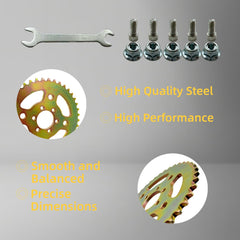 Generic six-hole mounting pattern ensures secure fit on compatible minibike frames.