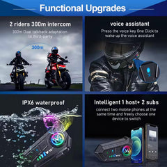 Generic all-weather helmet intercom suits riders in rain or snow.