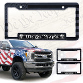 Generic American Flag license frame with 3D stars enhances patriotic curb appeal.