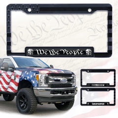 Generic American Flag license frame with 3D stars enhances patriotic curb appeal.