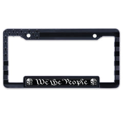 Generic American Flag license frame highlights stripes detail for bold styling.