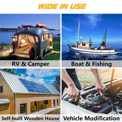 Adjustable bolts allow compatibility with batteries up to 10.63in L × 7.06in W × 7.5in H.