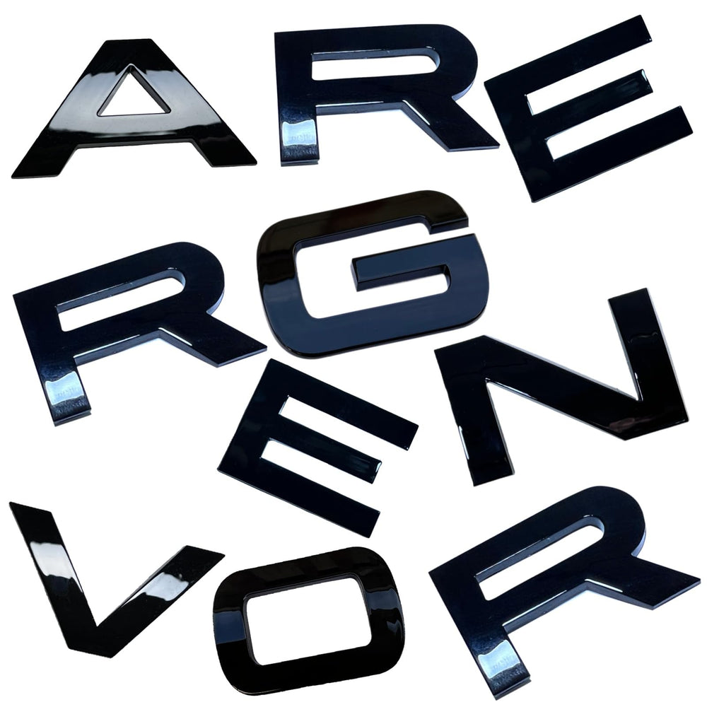 Generic car emblem 3D raised letters on front-grill for bold, weather-ready style