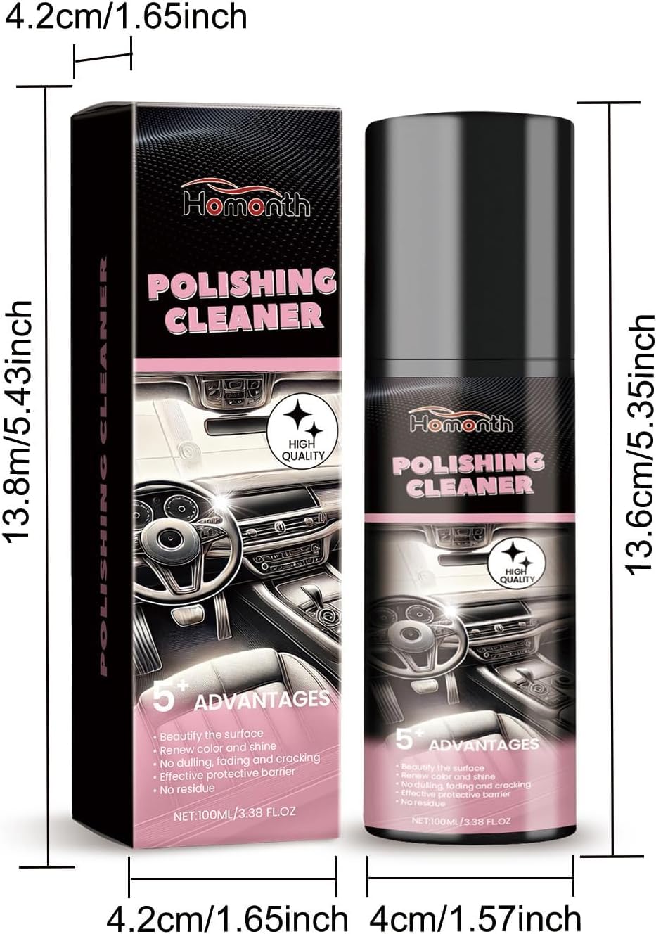 Fragrance-free finish from Generic Car Interior Cleaner Spray for sensitive spaces