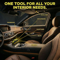 Generic Car Interior Detailer demonstrates the press-and-wipe method.