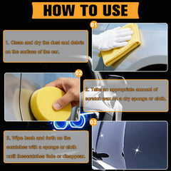 Generic wax application in circular motions blends new with existing paint