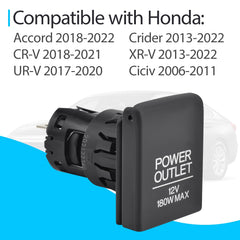 Generic cigarette-lighter power socket outlet for Honda Civic; ideal for charging on the go.