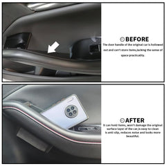 Generic Mazda 3 Axela door handle storage box rear-left view maximizes pocket space