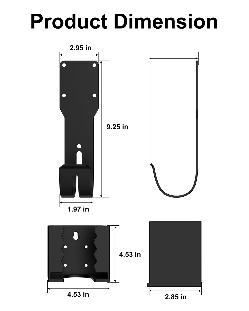 Generic hardware included enables quick DIY installation of the wall mount kit.