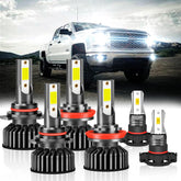 Generic 9005/H11 bulbs front view offer brighter high-beam visibility for Silverado.