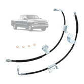 Generic front passenger brake hose visible, illustrating durable oil-resistant construction for daily driving