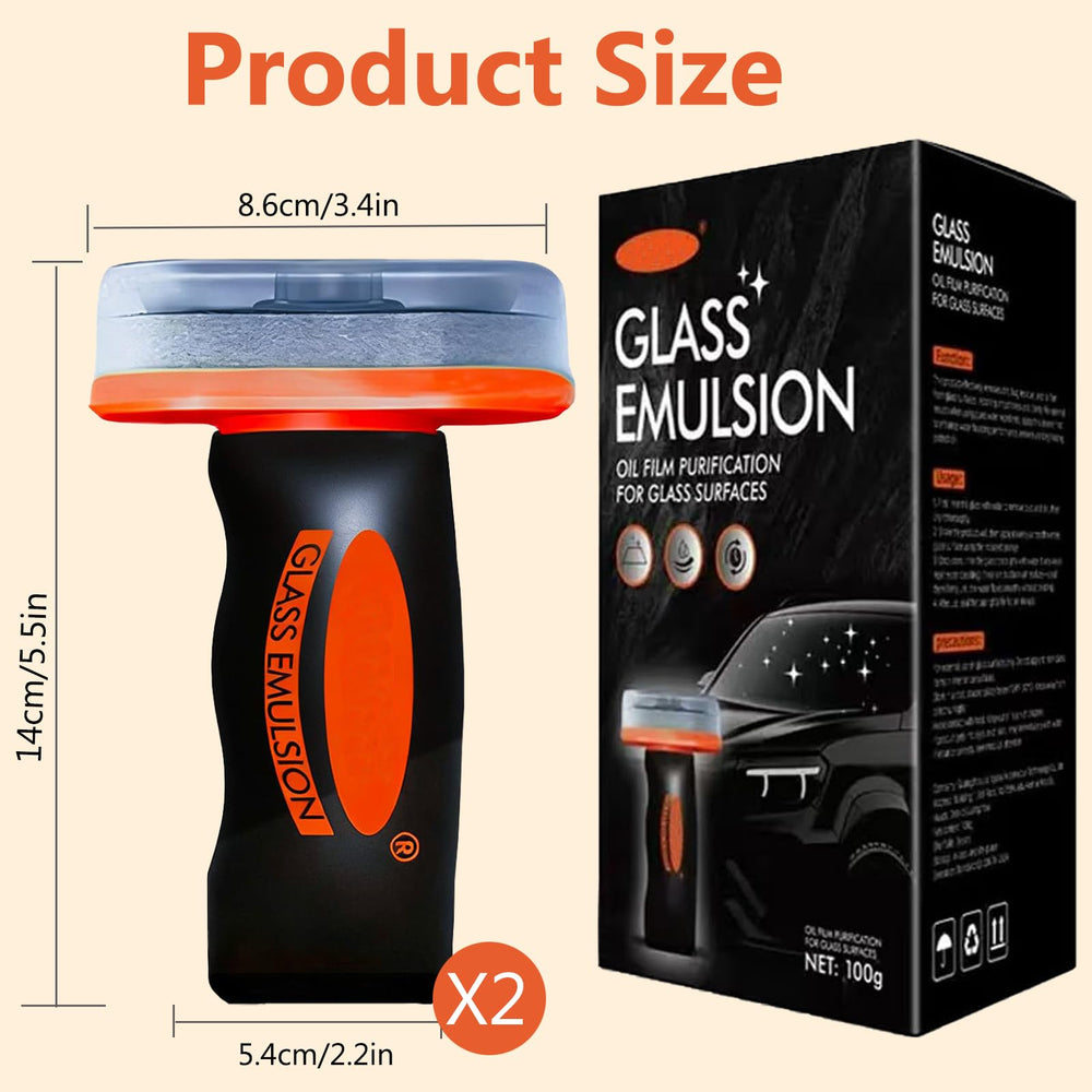 Generic Glass Emulsion Cleaner works on all car glass surfaces.