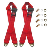Generic 2-pack seat belt pads close-up in red, adding comfort to golf cart rides.