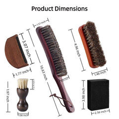 Generic hat brush kit ergonomic wood handles provide comfortable grip during use.