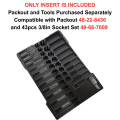 Generic Shockwave 43-piece layout shows each socket in its dedicated spot for quick checks
