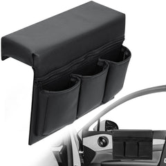 Generic leather window armrest bag on door sill adds extra storage for small items