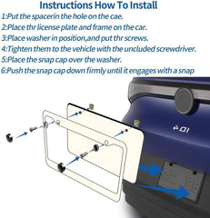 Generic license frame 2-hole assembly demonstrates compatibility with standard plates.