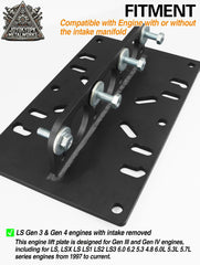 Generic LS lift plate side view highlighting compatibility with carburetor patterns