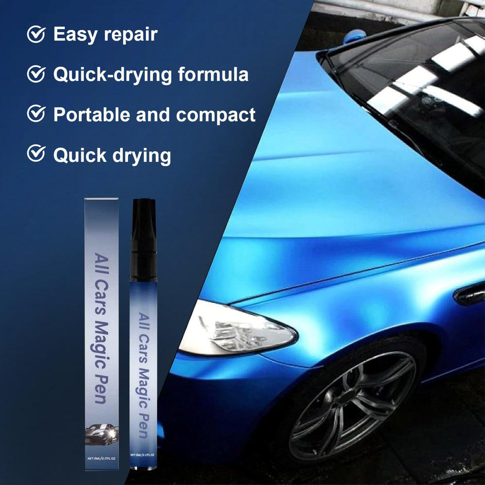 Generic Magic Car Scratch Removal Pen close-up applying pigment formula to paint surface.