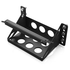 Generic battery tray bracket front view shows sturdy steel construction for secure mounting.