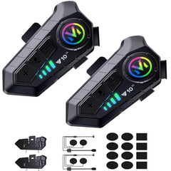 Generic motorcycle helmet intercom 2-pack mounted on a helmet for clear rider-passenger chat.