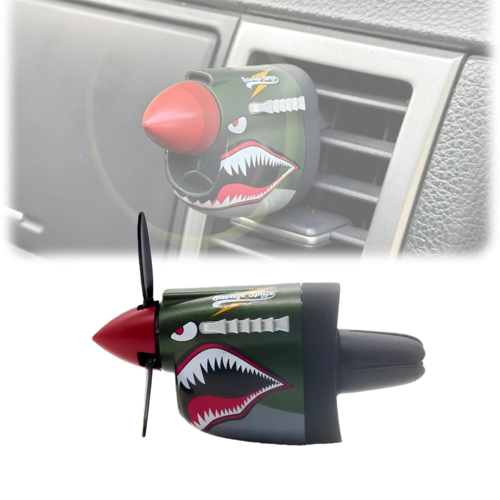 Generic P-40 Fighter vent decoration with spinning propeller for a nostalgic cockpit vibe.