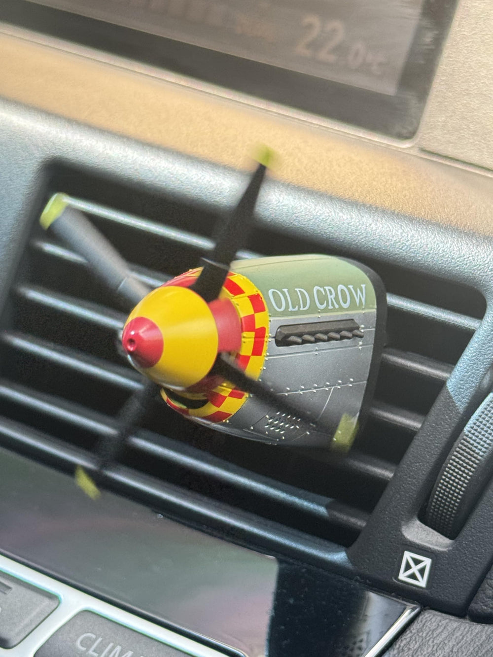 Generic P-51 Old Crow vent clip keeps air moving and fragrance spreading.