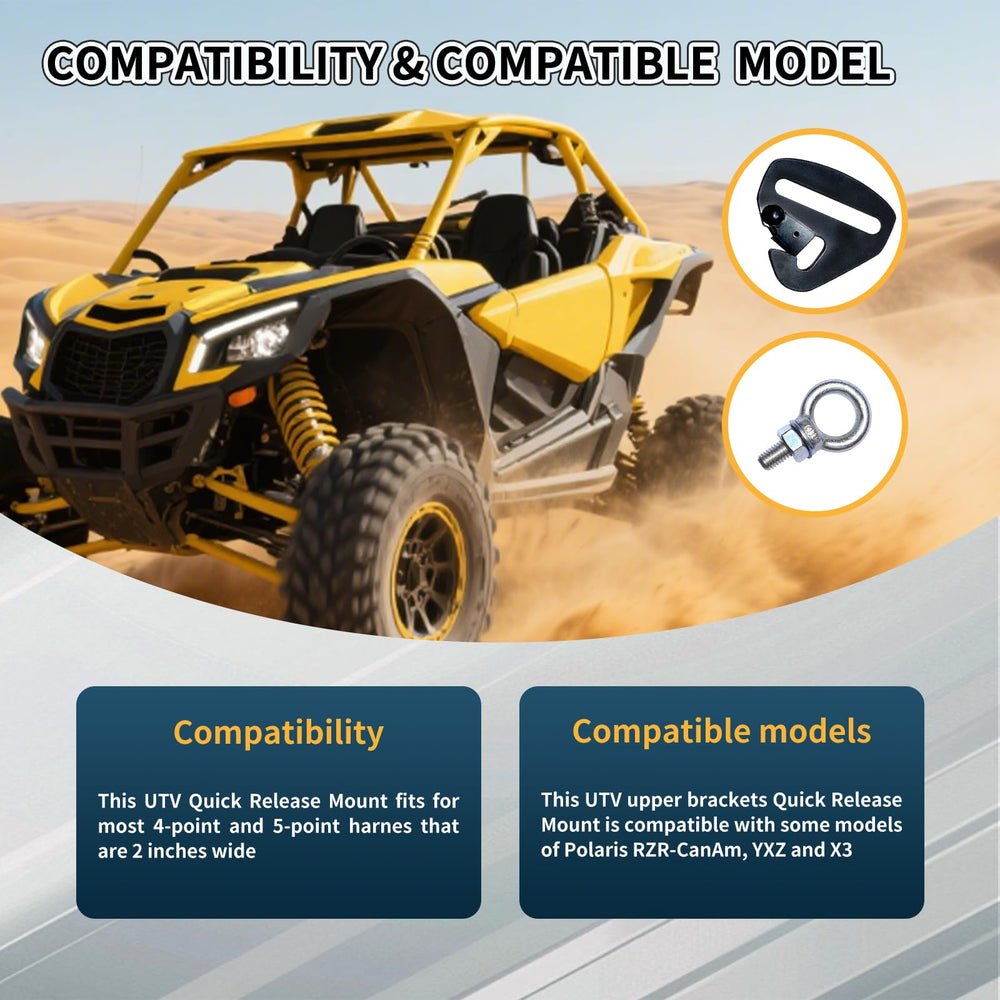 Generic mount compatible with Polaris RZR Can-Am YXZ X3 models for effortless seating