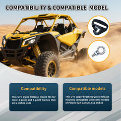 Generic mount compatible with Polaris RZR Can-Am YXZ X3 models for effortless seating
