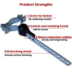 Generic RV exhaust hanger flexible bracket demonstrates easier alignment and reduced tailpipe stress