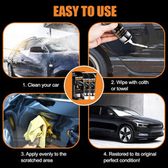 Generic Scratch Remover cream application closeup shows deep scratch fill