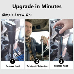 Generic shifter extension 3/4in diameter balances grip and control.