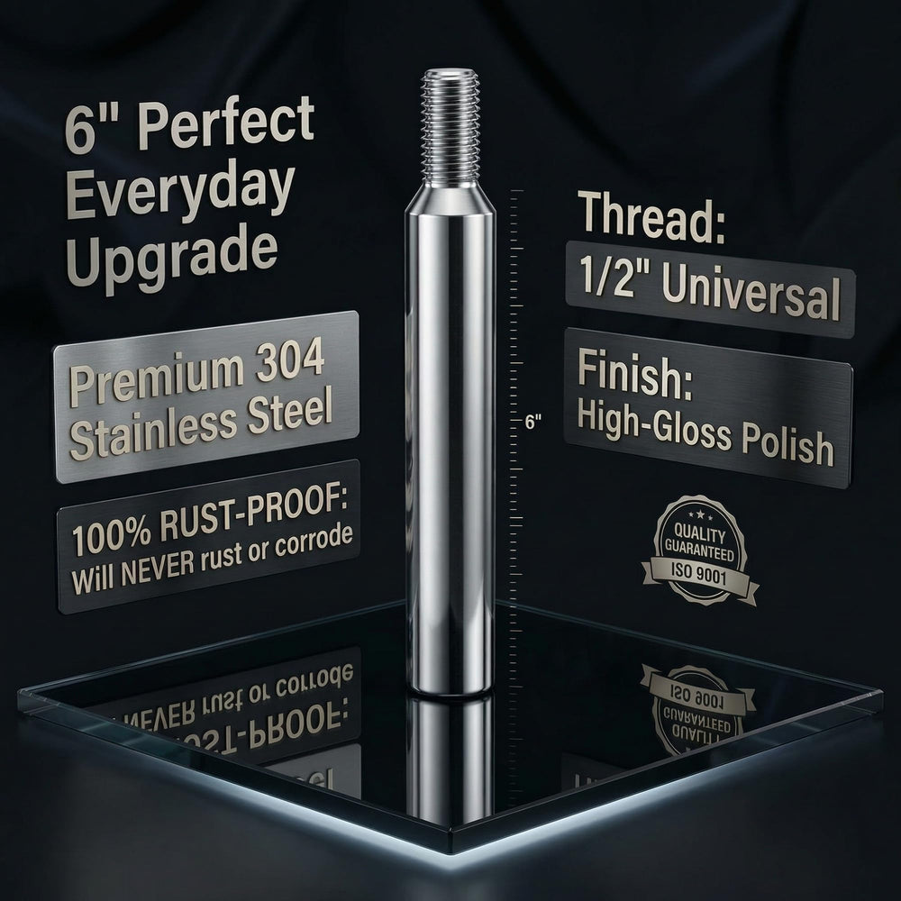 Generic shifter extension with black finish adds a sleek look for Peterbilt and Kenworth.