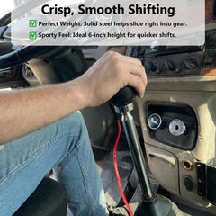 Generic shifter extension 6in design enables easy screw-on installation.