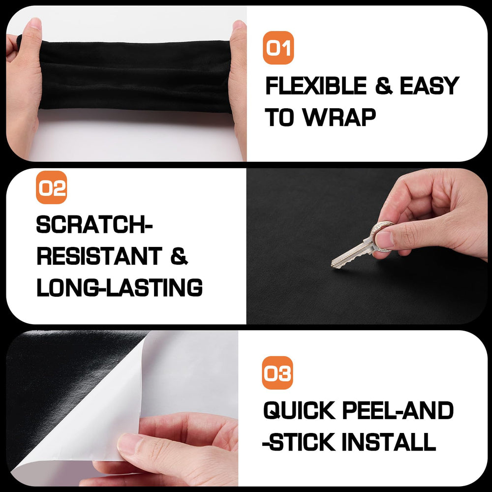Generic Suede Wrap door trim application demonstrates strong adhesion.