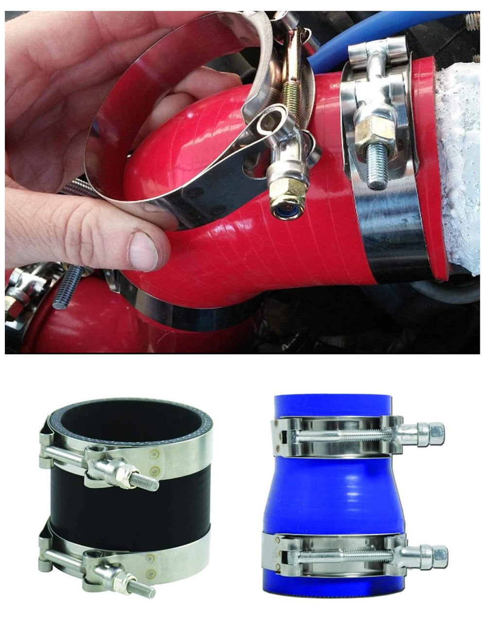 Generic T-Bolt Clamps for turbo intercooler piping ensure secure, leak-free performance.