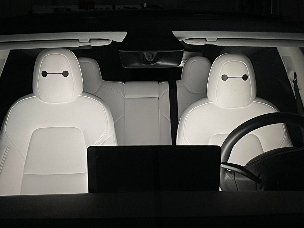 Generic Baymax eye decal set adds character to Model S/X/Y interiors.