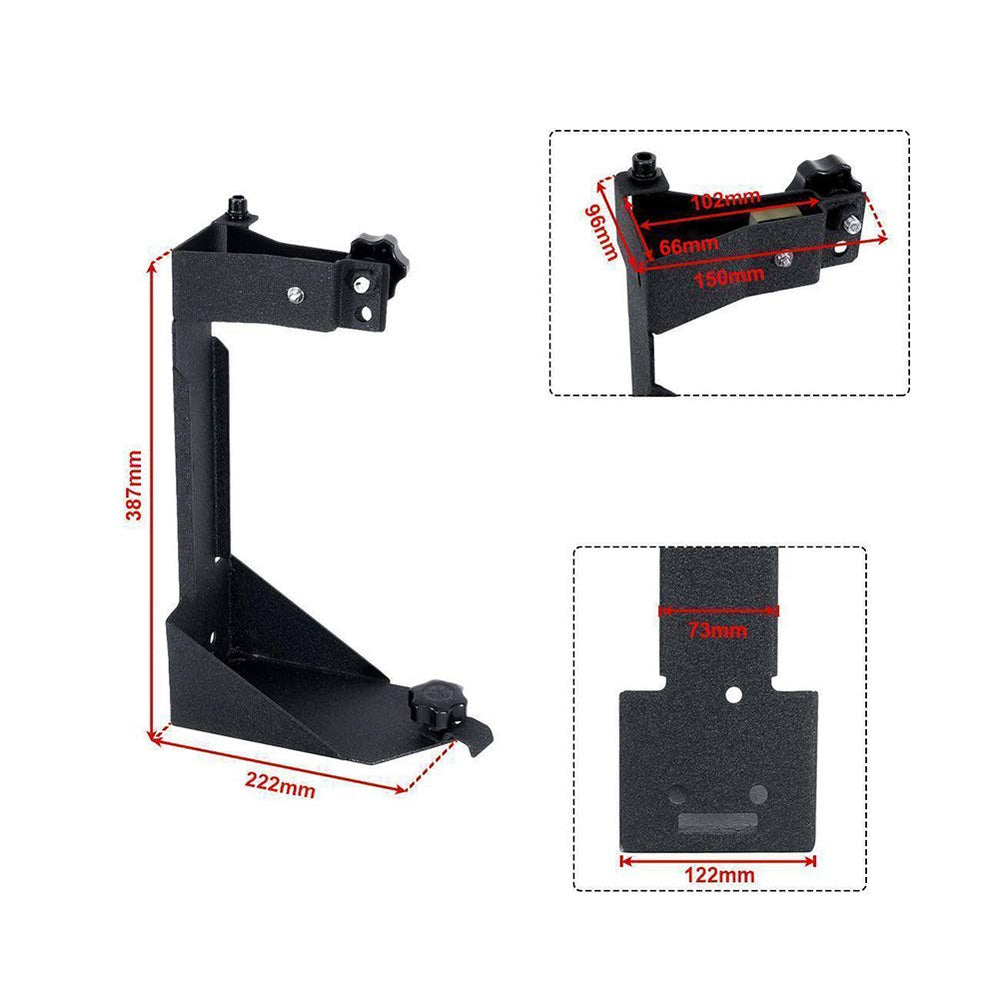 Generic two-point secure jack mount reducing vibration during off-road use