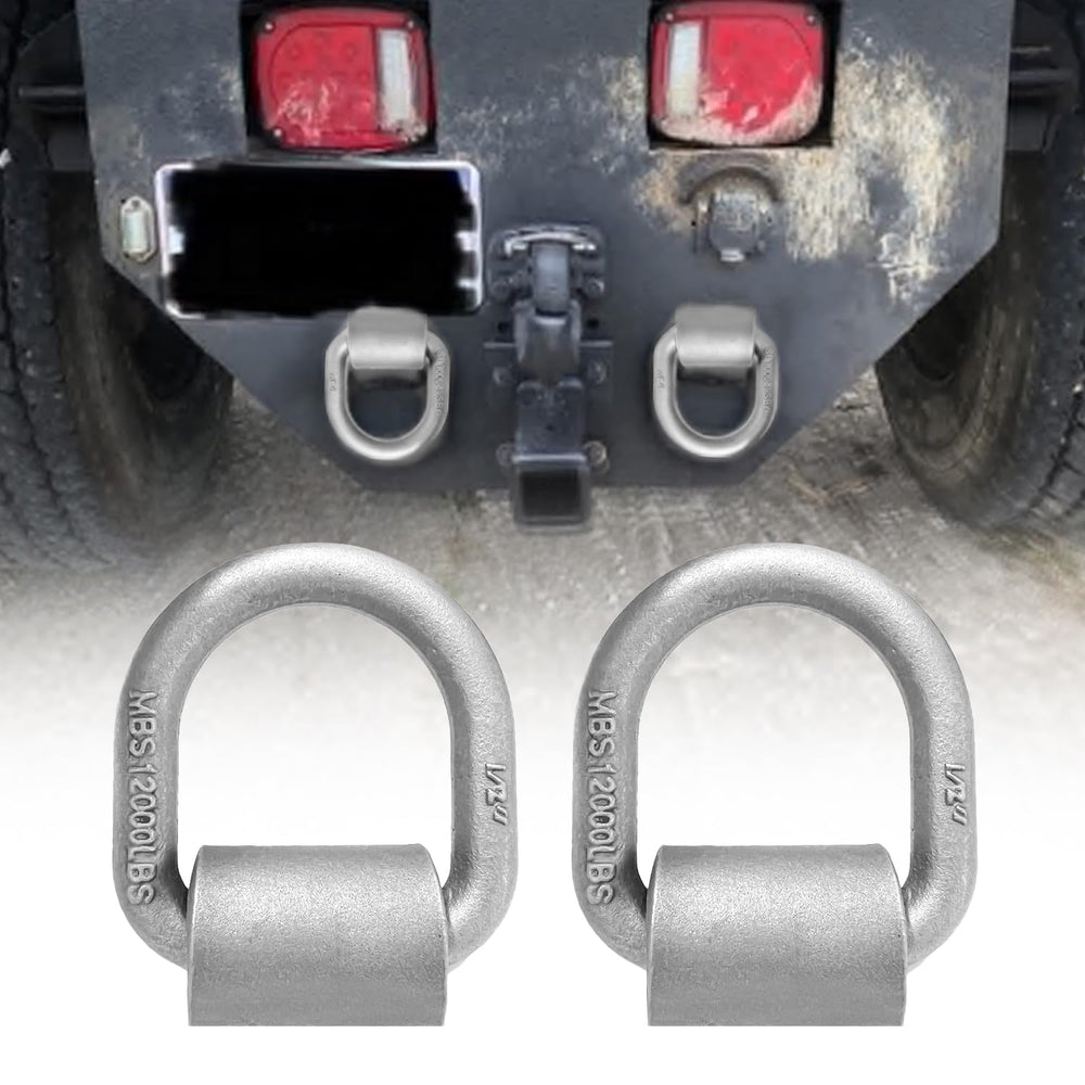 Generic Weld On D Ring 4-Pack close-up on trailer mounting point for reliability.