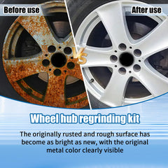 Generic Wheel Hub Cleaning Tool connected to a drill in use