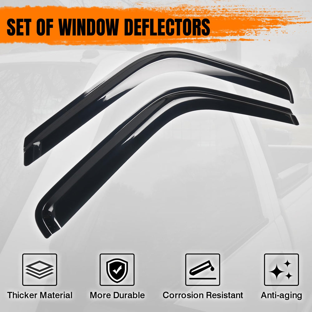 Generic window visor deflectors smoke tinted add subtle style and sun protection