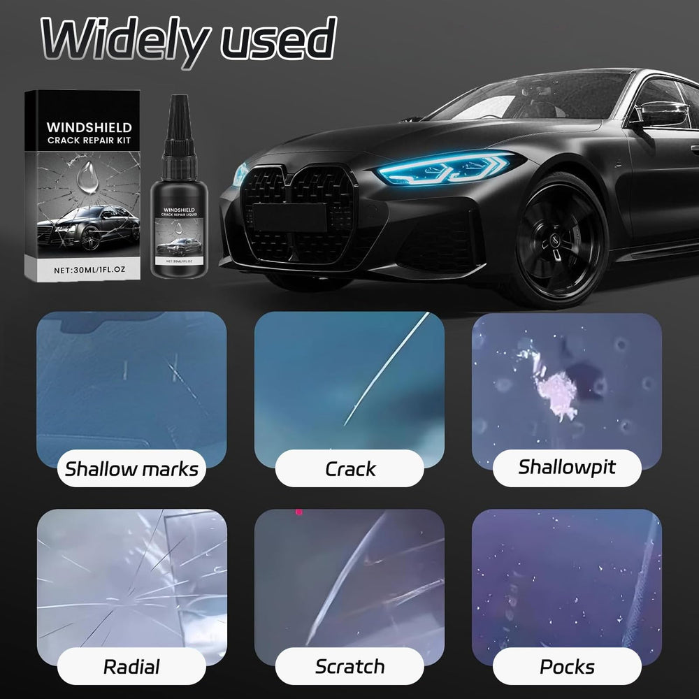 Generic Windshield Repair Kit cured film protecting the repair area