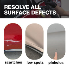 GENLEXON dry guide coat applied surface – shows wet and dry sanding compatibility.
