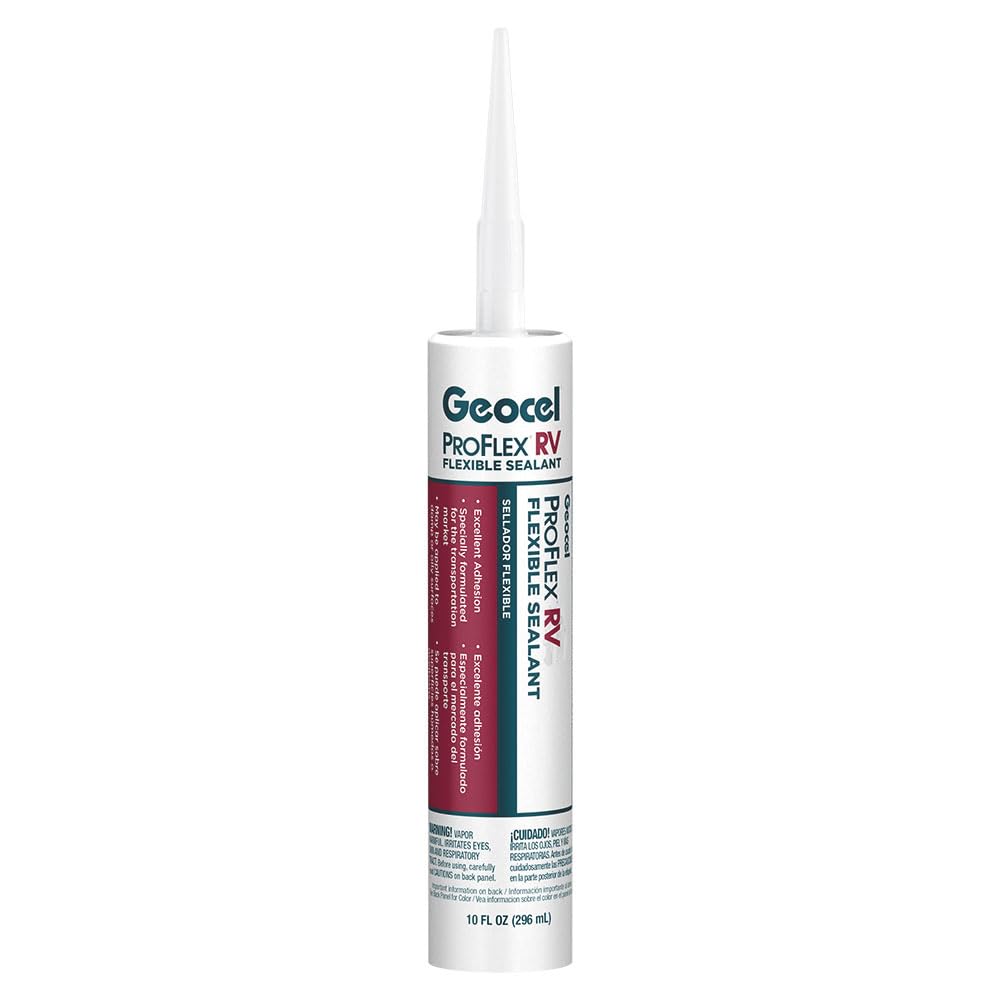 Geocel Pro Flex RV sealant in black bead for flexible, weather-resistant RV joints