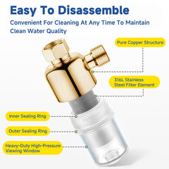 Geokin filter supports RV, water heater, and toilet bidet setups.
