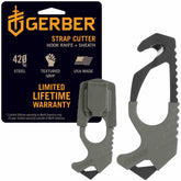 Gerber seatbelt cutter with glass breaker in a compact, ready-to-use design for emergencies