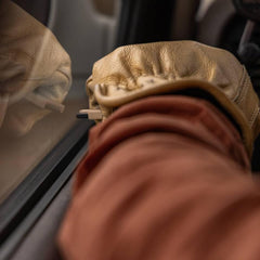 Gerber seatbelt cutter quick-release sheath enables ambidextrous use.