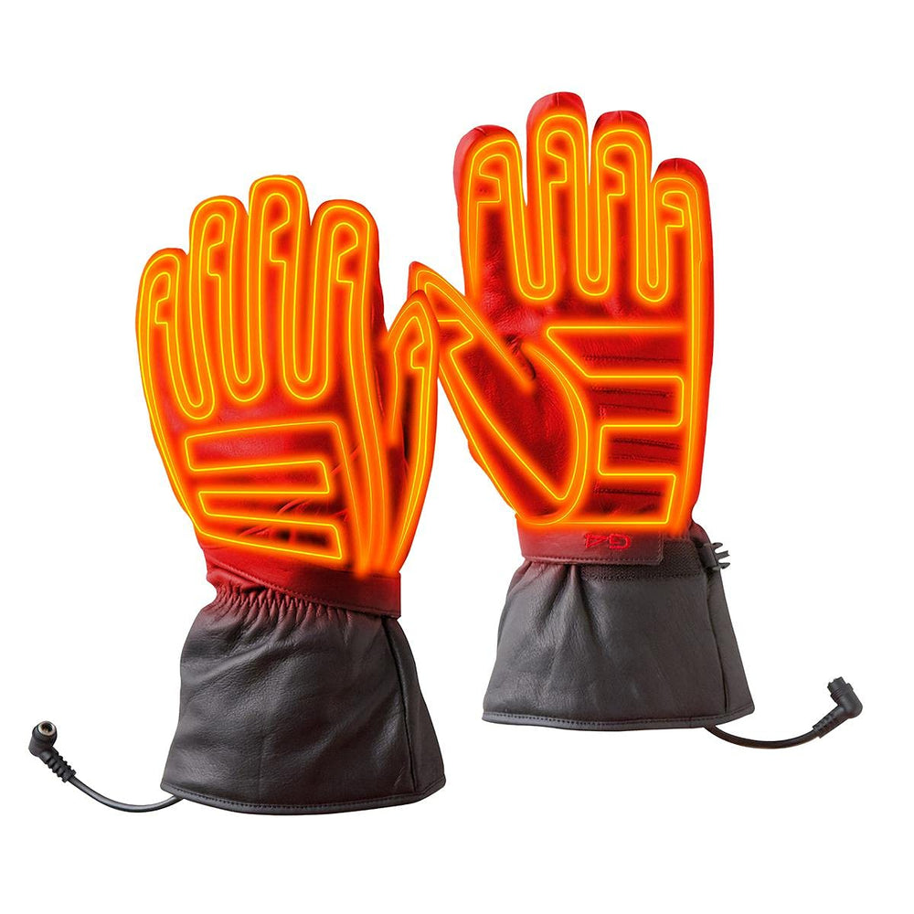Gerbing 12V interconnected gloves connect to vehicle power for extended rides.