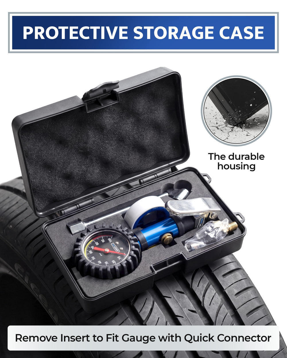 GERCHWAY quick-connect plug enables fast attachment to air compressors.